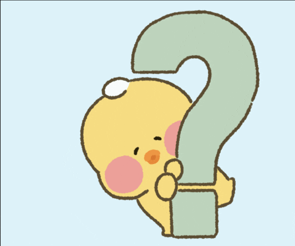 Image of a duck holding a quesion mark in a cute cartoon style.